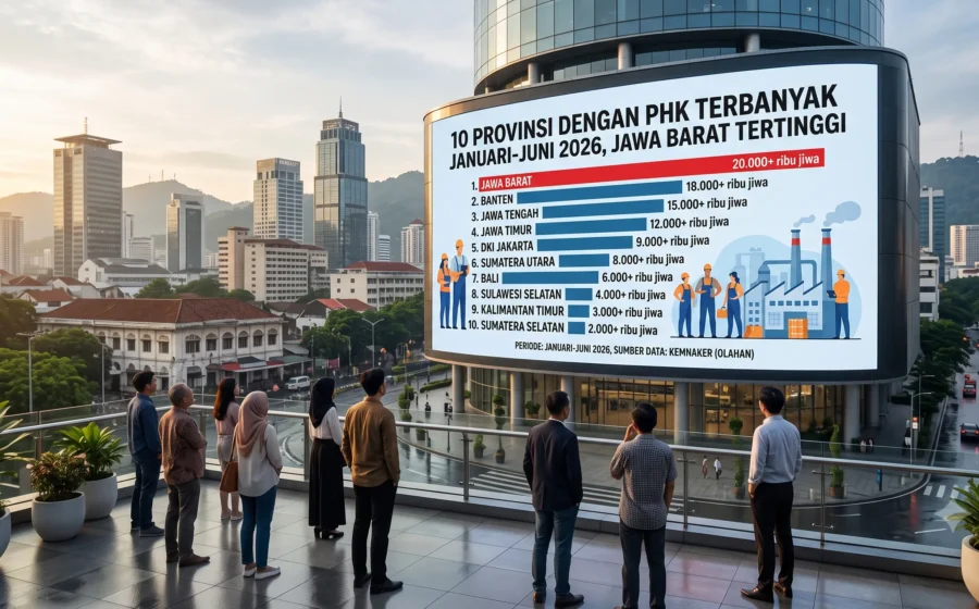 10 Provinsi dengan PHK Terbanyak Januari-Juni 2026, Jawa Barat Tertinggi