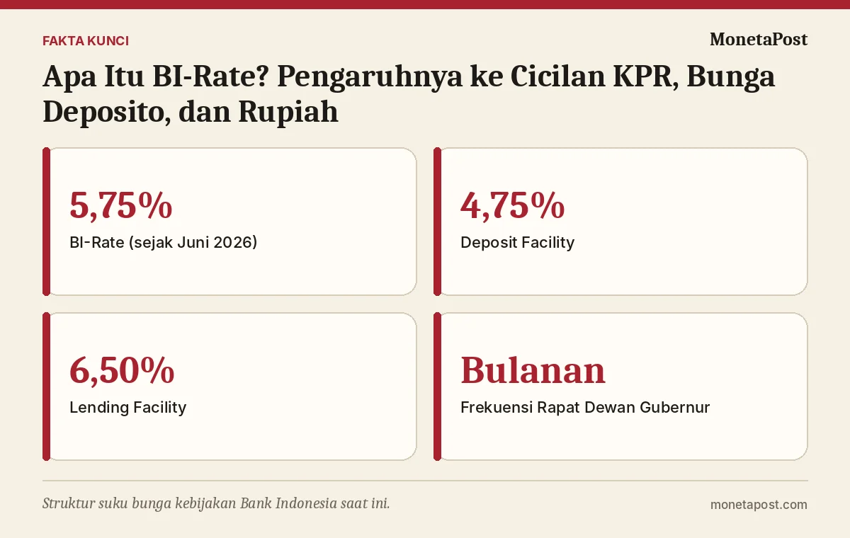 Fakta kunci: Apa Itu BI-Rate? Pengaruhnya ke Cicilan KPR, Bunga Deposito, dan Rupiah