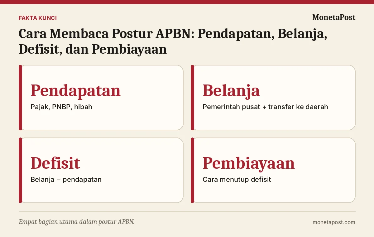 Fakta kunci: Cara Membaca Postur APBN: Pendapatan, Belanja, Defisit, dan Pembiayaan