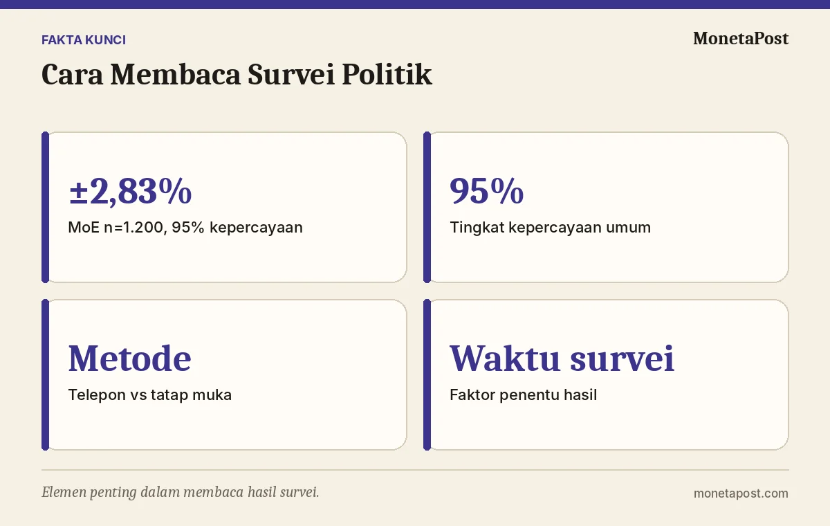 Fakta kunci: Cara Membaca Survei Politik: Margin of Error, Metode, dan Tanda Survei yang Kredibel