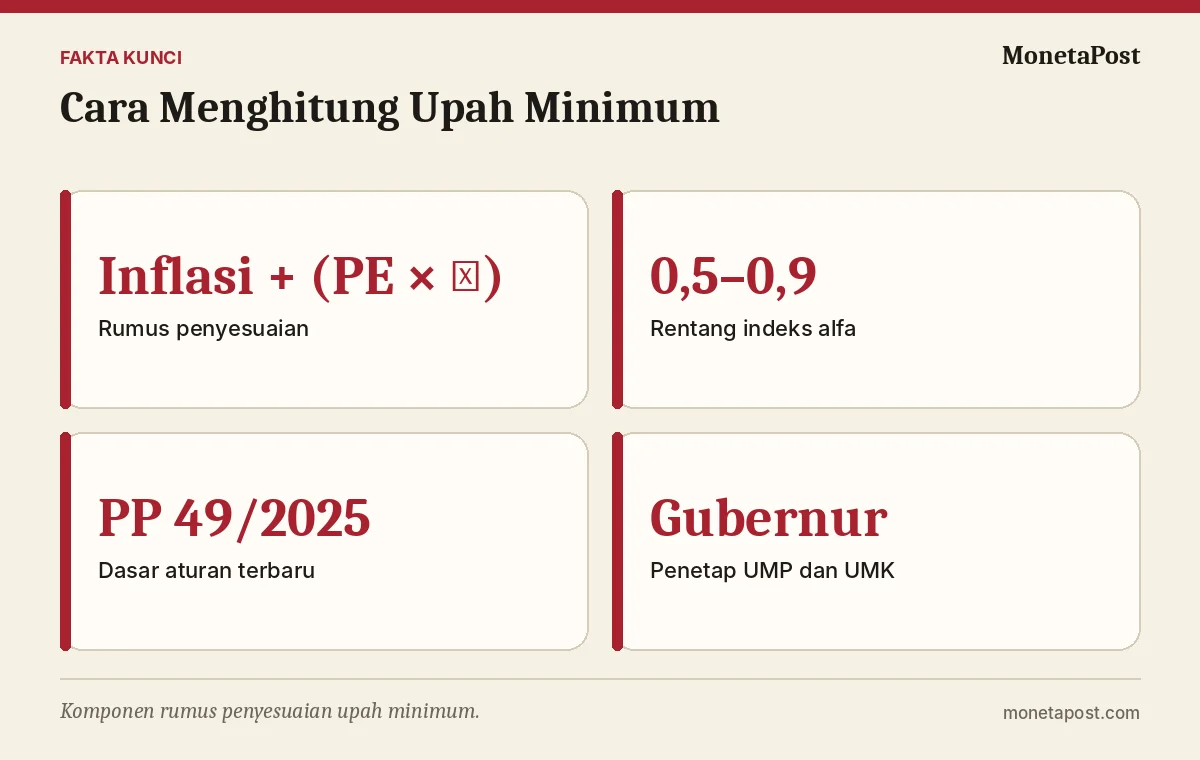 Fakta kunci: Cara Menghitung Upah Minimum: Rumus, Indeks Alfa, dan Contoh Perhitungan