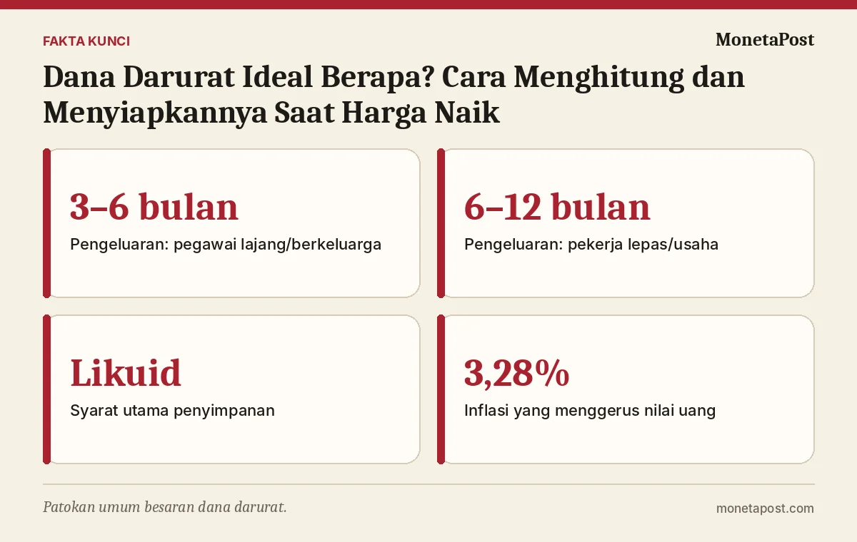 Fakta kunci: Dana Darurat Ideal Berapa? Cara Menghitung dan Menyiapkannya Saat Harga Naik