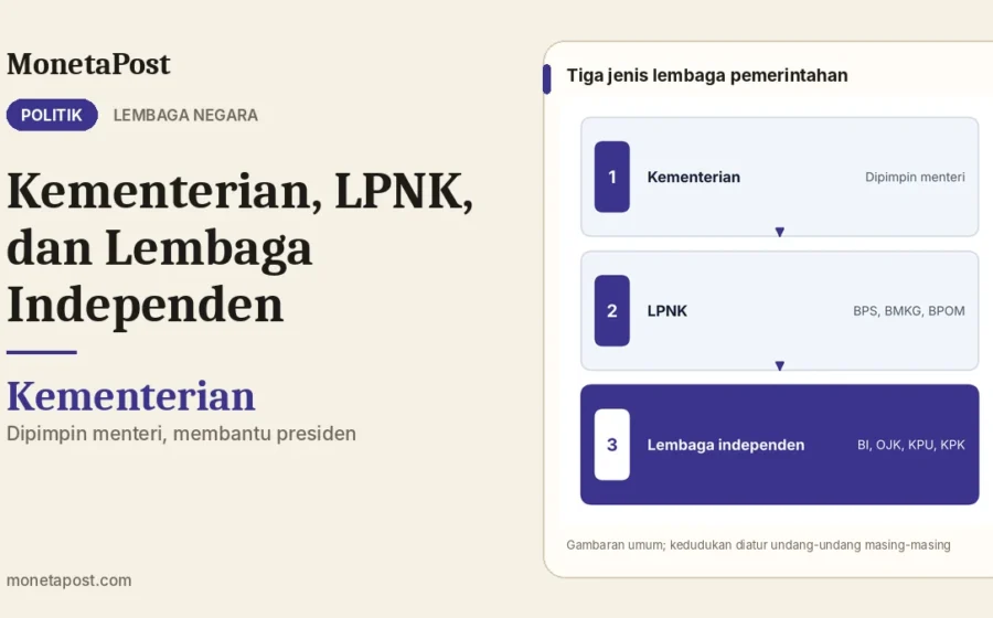 Kementerian, LPNK, dan Lembaga Independen: Apa Bedanya? Mengenal Posisi OJK, Bank Indonesia, BPS, dan BMKG dalam Sistem Pemerintahan