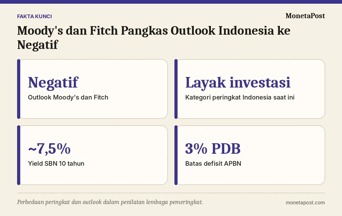 Fakta kunci: Moody's dan Fitch Pangkas Outlook Indonesia ke Negatif: Arti dan Cara Memulihkan Kredibilitas