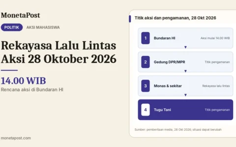 Rekayasa Lalu Lintas Aksi 28 Oktober 2026: Titik Aksi di Bundaran HI, DPR/MPR, dan Monas, serta Ruas Jalan yang Perlu Dihindari