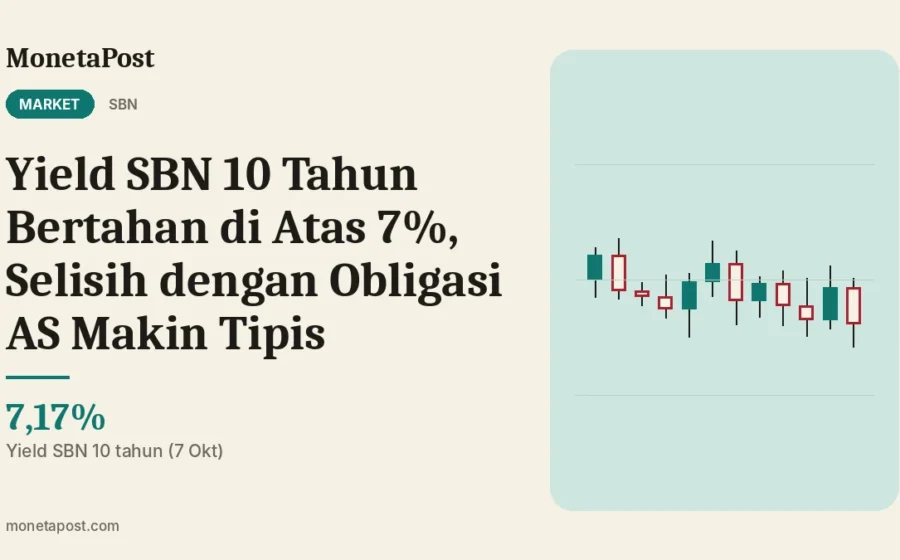 Yield SBN 10 Tahun Bertahan di Atas 7%, Selisih dengan Obligasi AS Makin Tipis