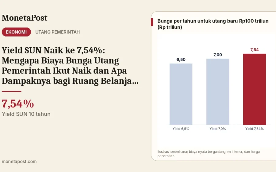 Yield SUN Naik ke 7,54%: Mengapa Biaya Bunga Utang Pemerintah Ikut Naik dan Apa Dampaknya bagi Ruang Belanja APBN